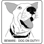 Vorsicht bei Hund Vektor Zeichen Zeichnung