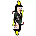 Kaksinkertainen pata kuningatar sarjakuva vektori ClipArt