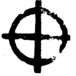 Vektorbild av cross och cirkeln moderna prydnad