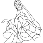 Танцор рисования линии векторное изображение
