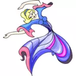 Блондинка танцовщица векторное изображение