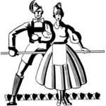 Imagen vectorial de bailarines vendimia