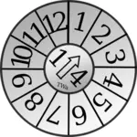 Vector drawing of round manufacturing date stamp