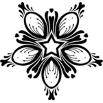 Clip-art vector de desabrochar a flor em botão, estrela da decoração