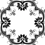 Vector image of thick and thin flowers decoration
