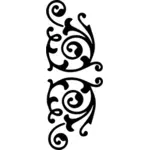 Vector de la imagen de la decoración espiral redondo en blanco y negro