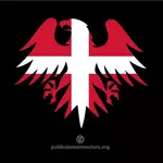 デンマークの旗と紋章の鷲