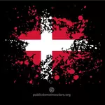 Dánská vlajka na černém pozadí