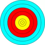 Vektör görüntü mavi, kırmızı ve sarı hedef daire