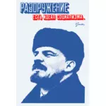 Vector image of poster with Vladimir Lenin portrait