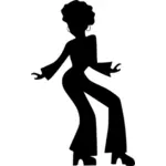 女性ダンサーのベクトル画像のシルエット