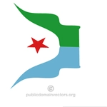 Wavy flag of Djibouti