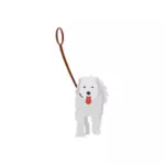 Vector image of a dog on a leash