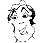 Vektor Klipart zkřivenou tvář karikatura člověka