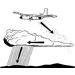 Cloud seeding by plane