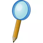 Magnifying pencil vector image