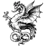 Retro dragon illustration