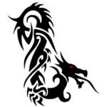 Red eye dragon silhouette vector image