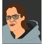 קריקטורה אדם עם גרפיקה וקטורית משקפי שמש