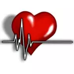 Un coeur avec illustration vectorielle complexe ECG