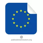 यूरोपीय संघ के ध्वज के साथ स्टीकर