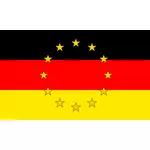Německá vlajka barvy s EU hvězdy ilustrace