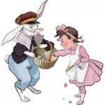 复活节兔子和女孩