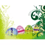 Illustration vectorielle d'affiche de Pâques avec des oeufs
