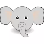 Ilustración de vector de cabeza de elefante divertido