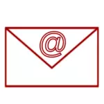 Ikona červeného e-mail