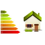 Ilustração do vetor de sinal em casa de eficiência energética