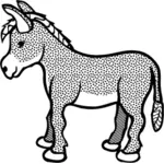 Ojämn donkey line art vektor ClipArt