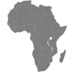 Map of Africa with Ethiopia highlighted vector image