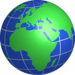 Planète face à l'Europe, Afrique et Moyen-Orient dessin vectoriel