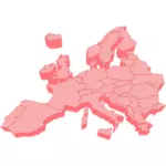 ناقلات قصاصة فنية من خريطة 3D من أوروبا