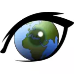 World in the eye vector illustration