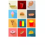 Fastfood ikoner vektor image