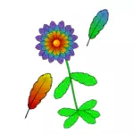 Illustration vectorielle de fleur faite de plumes