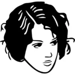 Vector clip art of lady with bad hair day