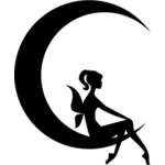 Fairy on Moon silhouette