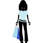 امرأة مع أكياس التسوق