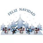 Vektorgrafikken god jul kort i spansk