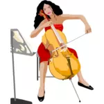 Kvinnliga cello spelare