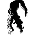 Naisen hiukset siluetti