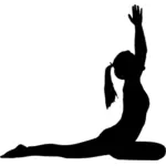 Vrouw in yoga pose