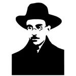 Silhouette vecteur clip art du portrait de Fernando Pessoa