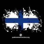 Finská vlajka na černém pozadí