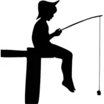 Fishing boy silhouette