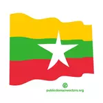Dalgalı Myanmar bayrağı