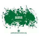 Hujan rintik-rintik tinta warna bendera Arab Saudi
